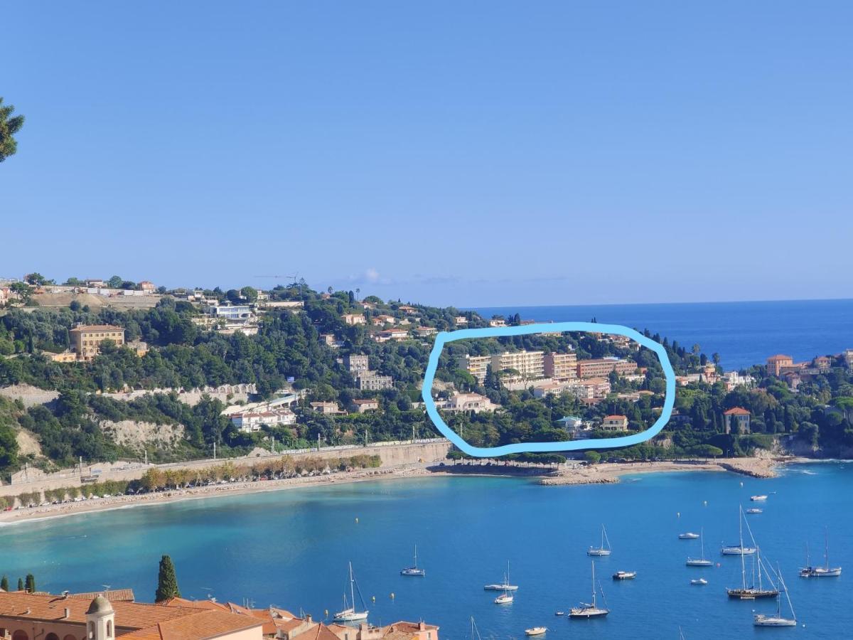 Vintage Flat Overlooking Villefranche Bay Apartment Bagian luar foto