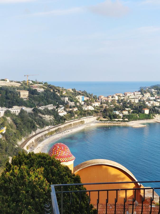 Vintage Flat Overlooking Villefranche Bay Apartment Bagian luar foto